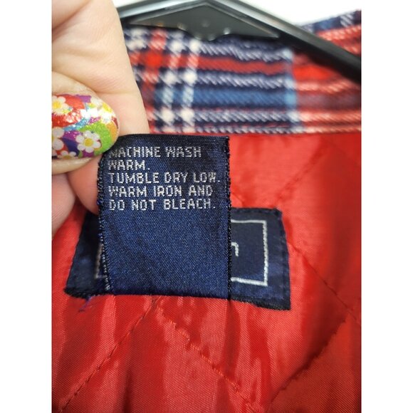 Ryan Keith plaid flannel Shacket Men's L Quilted lined shirt jacket Work Western - Picture 5 of 7